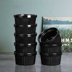 8 oz Set of 8 Ceramic Ramekins, Porcelain Creme Brulee Souffle Ramekins for Baking, Pudding Custard Cups, Dipping Sauces, Dishwasher and Oven Safe - 1 of 4