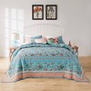 Greenland Home Fashions 3pc Audrey Turquoise Reversible Bedspread Set - 2 of 4