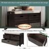 Okak Storage Ottoman Bench with Soft Removable Cushion Storage Footrest Stool Shoe Bench with Removable Basket & 2 Drawers for Entryway, Espresso - 3 of 4