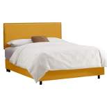 Arcadia Nailbutton Linen Bed - Skyline Furniture