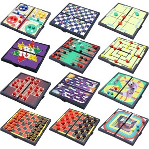 Magnetic Board Travel Games Set, Includes 12 Different Retro Board Games, Compact Travel Design Set, Individually Boxed, Best Gift Idea for Kids - 1 of 4