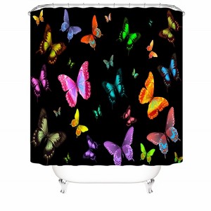 Colorful Butterfly Shower Curtains for Bathroom Waterproof Fabric Bath Curtain Durable Soft Stylish Bathroom Decor 72x72 Inch - 1 of 1