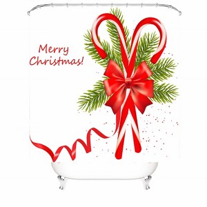 Christmas Candy Shower Curtains for Bathroom Waterproof Fabric Bath Curtain Durable Soft Stylish Bathroom Decor 72x72 Inch - 1 of 1