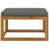 vidaXL Footrest with Dark Cushion Solid Acacia Wood - 3 of 4