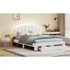 Okak Queen Elegant Platform Bed Frame with Upholstered & 2 USB Ports Teddy Fleece Bed with Storage Drawer Easy to Assemble, White - 2 of 4