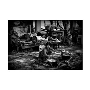Trademark Fine Art Joxe Inazio Kuesta In the streets of Yangon Myanmar Canvas Wall Art - 1 of 4