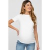 PinkBlush White Basic Short Sleeve Maternity Top - 2 of 4