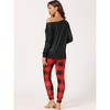 cheibear Women's Christmas Winter Long Sleeves with Pants Pajama Sets - 3 of 4