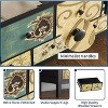 Drawers Dresser for Bedroom, Wood Rustic Chest of Drawers with Metal Handle, Retro Floral Pattern Drawer, Farmhouse Dresser, Floral Painted - 4 of 4