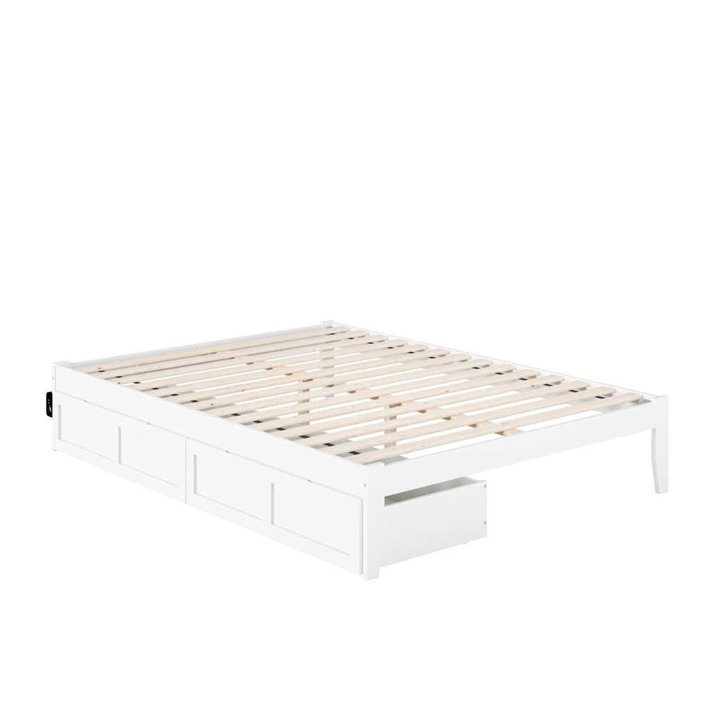 Photos - Bed AFI Queen Colorado  with USB Turbo Charger and 2 XL Drawers White - : Mi 