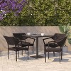Flash Furniture Jace Set of 4 Commercial Grade Stacking Patio Chairs, All Weather PE Rattan Wicker Patio Dining Chairs - 2 of 4