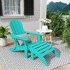 WestinTrends Malibu HDPE Outdoor Patio Folding Poly Adirondack Chair with Ottoman (2-Piece Set) - 2 of 4