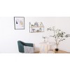 COWLOWN Natural Wood Wall Mounted Floating 2-Tier Shelf with Metal Brackets - 3 of 4