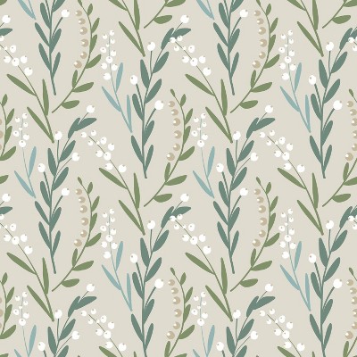 RoomMates Branches Budding Peel & Stick Wallpaper: Removable Floral Botanical Self-Adhesive, Multicolored, 30.75 Sq Ft