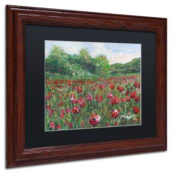 Trademark Fine Art -Manor Shadian 'Poppy Field Wood' Matted Framed Art