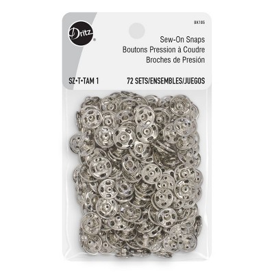 Dritz 36-Piece Sew-On Snaps, Nickel