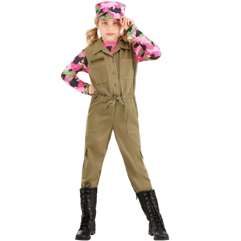 HalloweenCostumes.com Girl's Pink Camo Army Costume, 1 of 9