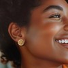 Ross-Simons 0.40 ct. t.w. Diamond Etruscan-Style Circle Earrings in 18kt Gold Over Sterling - 2 of 3