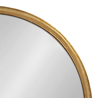 28" Luxe Gold Finish Round Wooden Wall Mirror