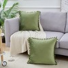 Unique Bargains Farmhouse Bedroom Decorative Velvet Pompoms Fringe Throw Pillow Covers 2 Pcs - 3 of 4