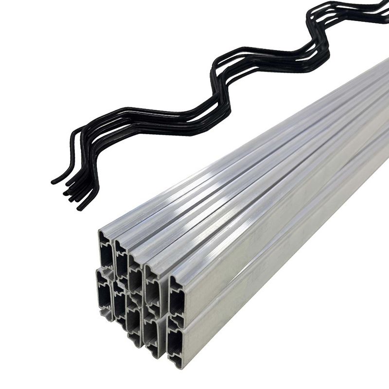 6.6 FT Greenhouse Lock Channel and Spring Wire,1MM Thick Aluminum Alloy Lock Channel and PVC Coated Spring Wires for Greenhouse and Shade Cloth, 1 of 7