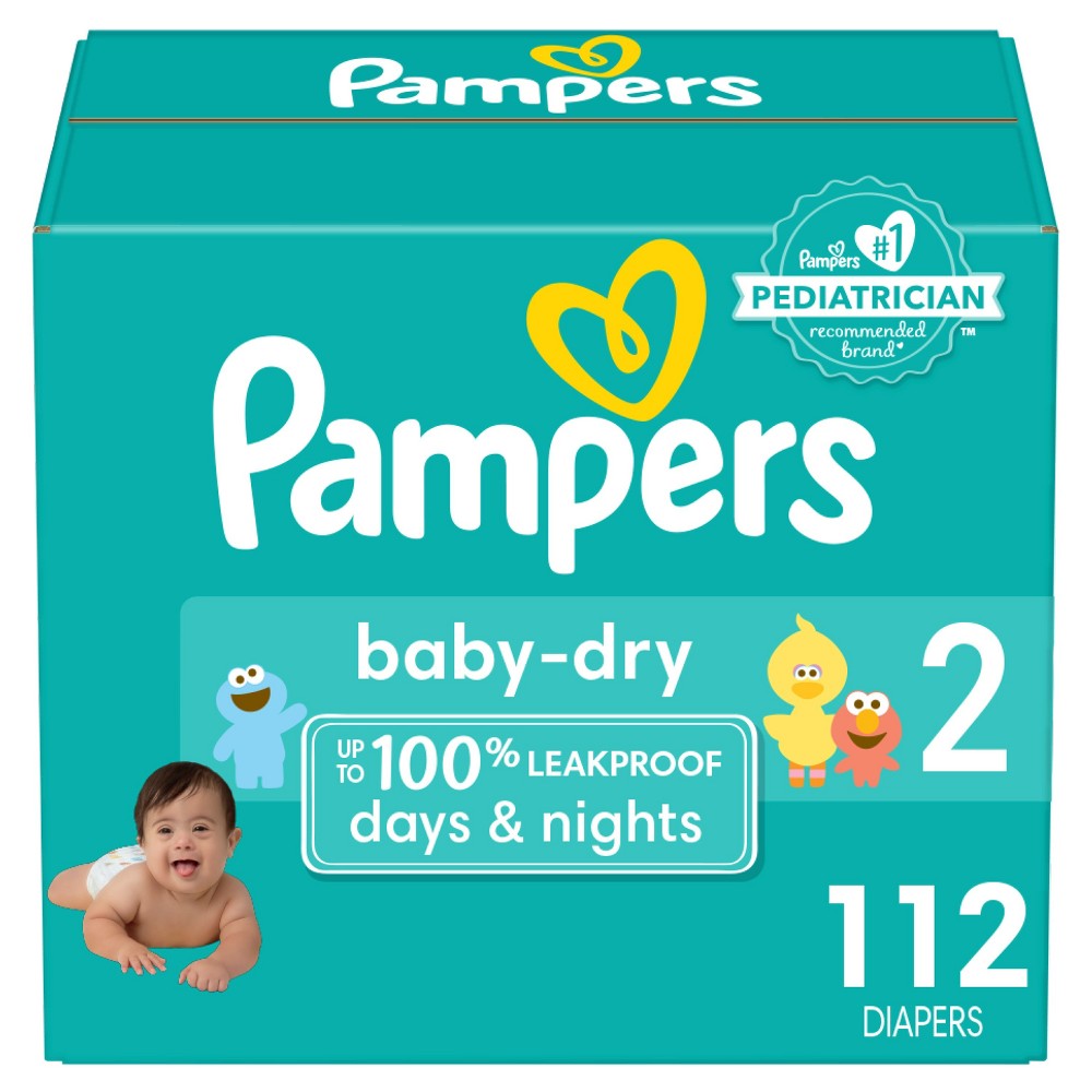 Photos - Nappies Pampers Baby Dry Diapers - Size 2 - 112ct 