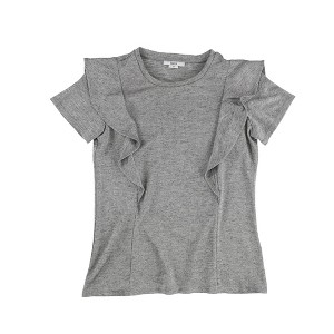 bar III Womens Ruffled Basic T-Shirt - 1 of 2