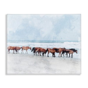 Stupell Industries Horse Herd Grazing Beach Shore Canvas Wall Art - 1 of 4