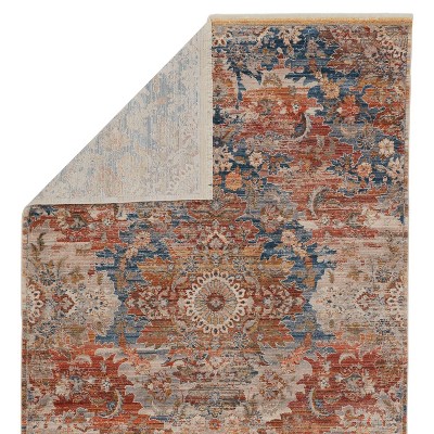 Elegant Terra Reversible Medallion Rug in Blue and Orange