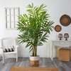 Nearly Natural 8-ft King Palm Artificial Tree with 12 Bendable Branches in Handmade Natural Jute and Cotton Planter - 3 of 4