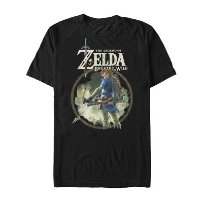 Men's Nintendo Legend of Zelda Breath of the Wild Circle T-Shirt - Black -  Small