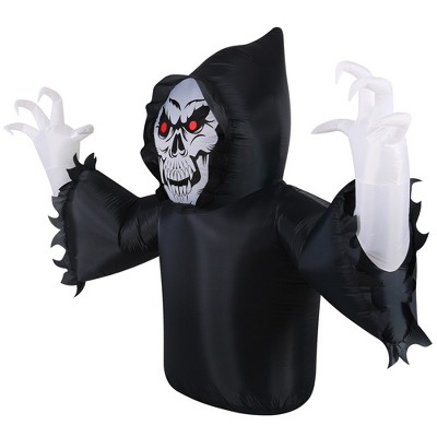 Occasions 7 ft Black Inflatable Reaper with Green Swirling Lights