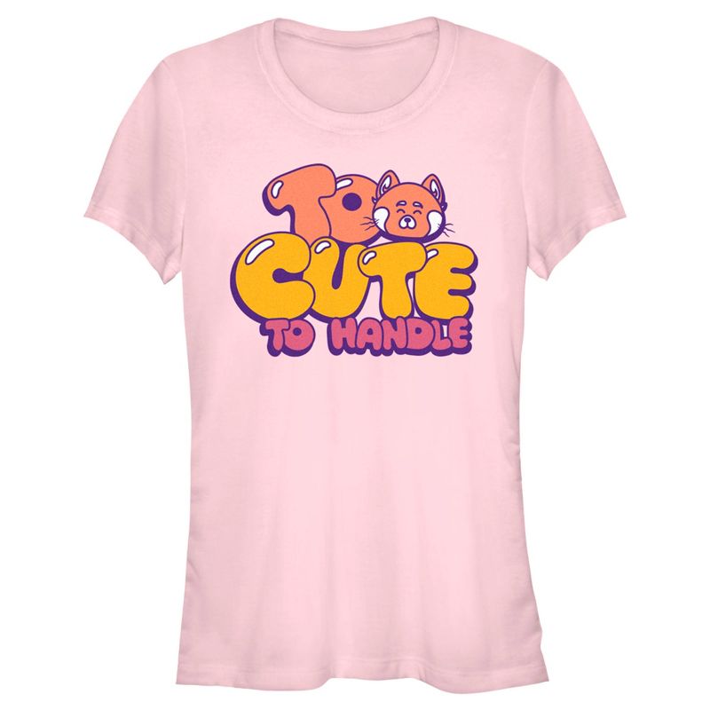 Juniors Womens Turning Red Too Cute To Handle T-Shirt, 1 of 5