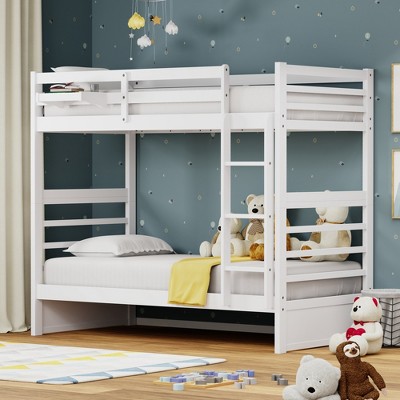 Glenwillow Home Plana Solid Wood Twin Over Twin Bunk Bed And Hanging ...