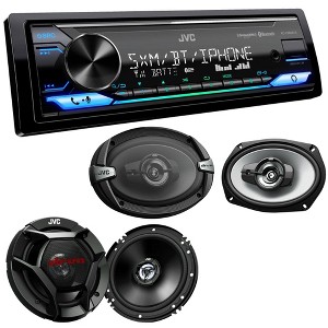 JVC KD-X380BTS Digital Media Receiver w/ Bluetooth, USB, Amazon Alexa w/ 1 Pair JVC CS-DR621 6.5" Coax and 1 Pair CS-DR693 6x9" Coax Speakers - 1 of 4