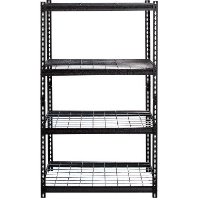 Versatile 36'' Black Steel Boltless Shelving Unit with Adjustable Height