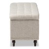 Kaylee Modern Classic Fabric Upholstered Button - Tufting Storage Ottoman Bench - Baxton Studio - image 4 of 4