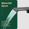 Cobbe Bathroom Sink Faucet for Vanity with Waterfall Spout 2-Hole Installation Wall-Mounted Single Handle Faucet Matte Black - 4 of 4