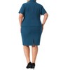 Agnes Orinda Women's Plus Size Notch Lapel Short Sleeve High Waist Business Pencil Skirt Work Blazer Suits - 4 of 4