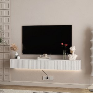 ORRD Floating TV Stand Wall Mounted with 16 Color LEDs,69" Modern TV Stand, Floating TV Cabinet Entertainment Center for 55 60 65 Inch TV - 1 of 4