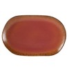 Bloomhouse Palermo Sun 2 Piece Serving Bowl and Oval Platter Stoneware Reactive Glaze Serveware Set - Paprika Red - 3 of 4