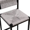 CAVINAS Woven Bar Stools Set of 2, Durable Kitchen Stool with Natural Paper Rope Seat and Black Metal Frame - 4 of 4
