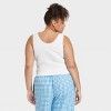 Women's Lace Trim Ribbed Pajama Tank Top - Colsie™ - 3 of 3
