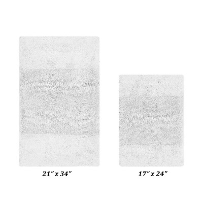 Granada 2 Piece Bath Rug Set 100% Premium Cotton Tufted Non-Slip Backing Bathmats for Bathroom, Super Soft Absorbent, Machine Washable