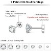20G Hypoallergenic Flat Back Earrings - Surgical Steel 14K Gold/Silver CZ & Birthstone Studs - 4 of 4