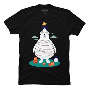 Men's Design By Humans Christmas in Arctic By StevenToang T-Shirt - 1 of 4
