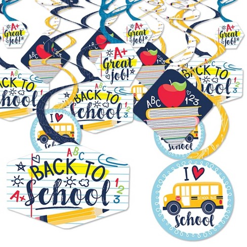 Big Dot of Happiness Back to School - First Day of School Classroom Hanging Decor - Party Decoration Swirls - Set of 40 - image 1 of 4