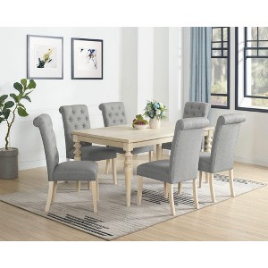 NicBex 7 Pieces Dining Table & Chairs Set for 6,Modern Kitchen Table and 6 Tufted Chairs with Wood Frame,Easy Assembly - 1 of 4