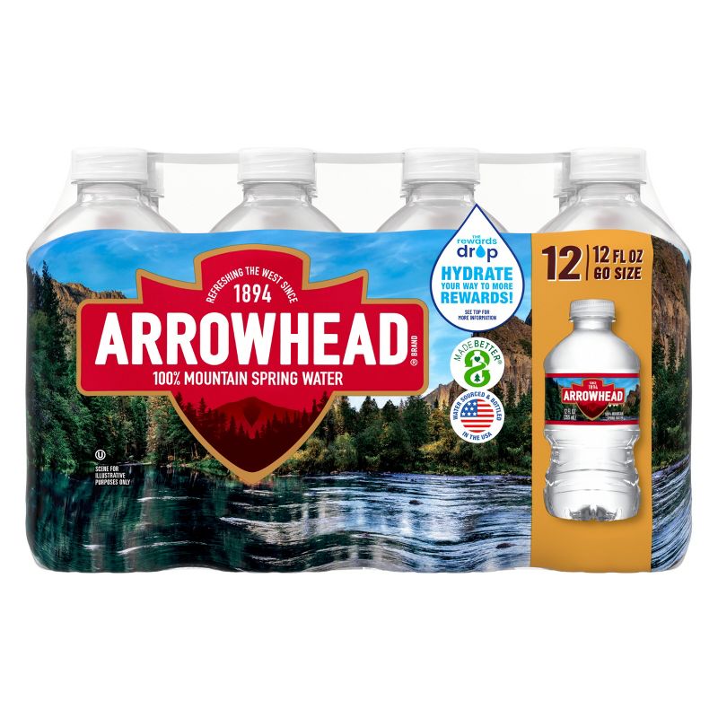 Arrowhead Brand 100% Mountain Spring Water - 12pk/12 fl oz Bottles, 4 of 13