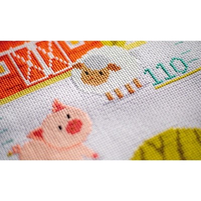 Vervaco Counted Cross Stitch Kit 7.2"X28"-At The Farm (14 Count)